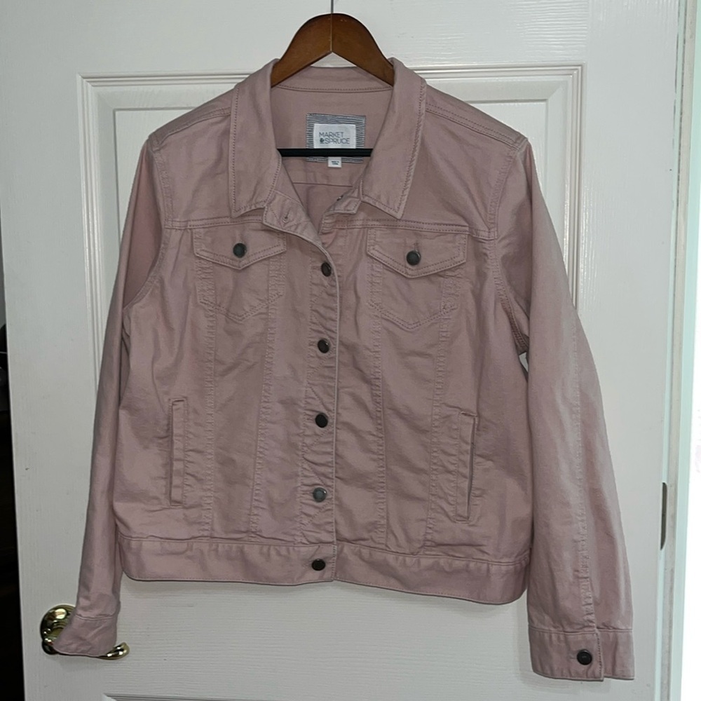Market & Spruce Light Pink Women’s Jean Jacket Size XXL